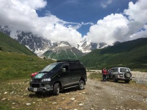 Shkhara glacier parking